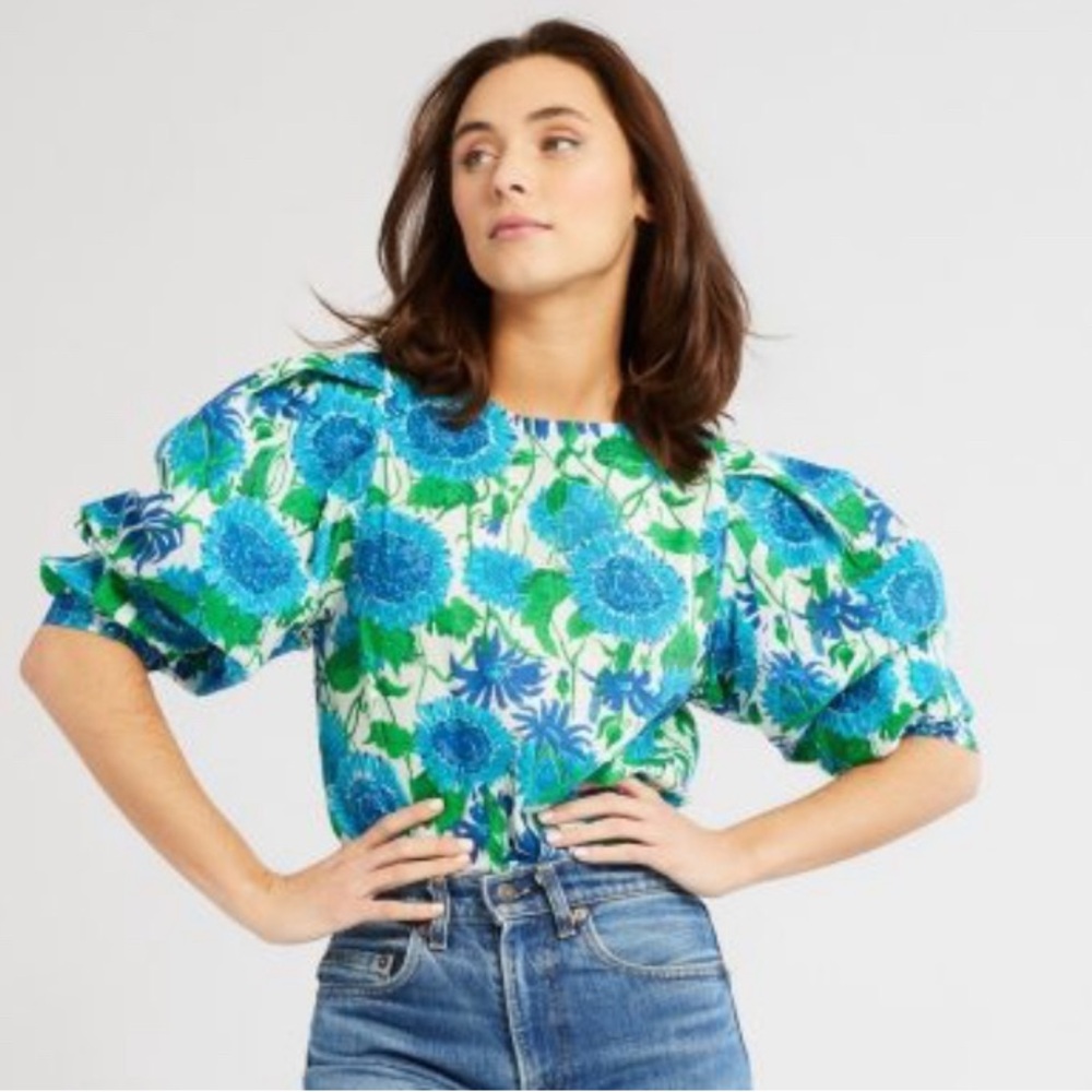 Mille Resort Lila Long Sleeve Top Cornflower Sz L